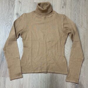 Polo Garage Knit Turtleneck Sweater Tan Taupe Xsmall